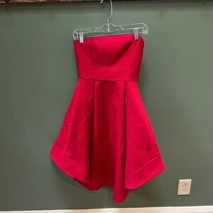 C/MEO Collective Red Strapless Fit‎ and Flare Dress XS